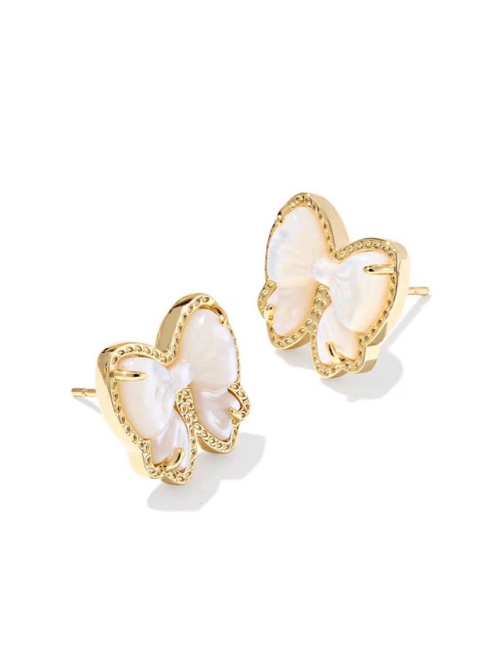 NWT! Kendra Scott Haley Bow Stud 14K gold over brass, mother-of-pearl Earrings